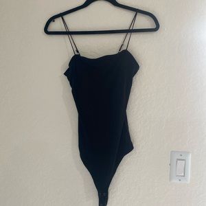Hollister halter black ribbed tank bodysuit size medium